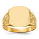 14K 14.0x12.5mm Closed Back Mens Signet Ring