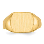 14K 12.0x10.5mm Closed Back Signet Ring view