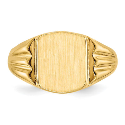 14K 8.5x10.5mm Closed Back Signet Ring