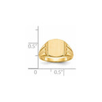 14K 8.5x10.5mm Closed Back Signet Ring view