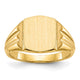 14K 8.5x10.5mm Closed Back Signet Ring