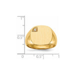 14K 15.0x15.0mm Closed Back Diamond Mens Signet Ring view