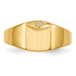 14K 7.0x8.0mm Closed Back Diamond Signet Ring view
