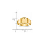 14K 7.0x8.0mm Closed Back Diamond Signet Ring view