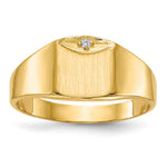 14K 7.0x8.0mm Closed Back Diamond Signet Ring view