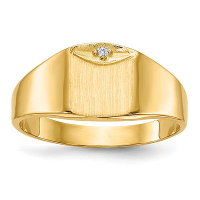 14K gold diamond signet ring