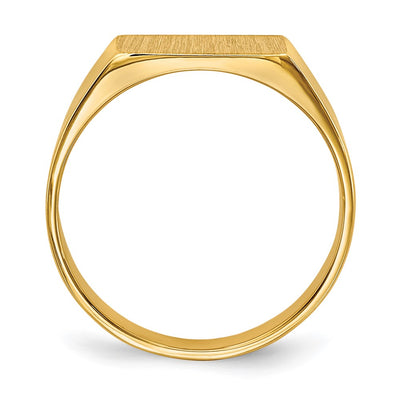14K 10.5x5.5mm Closed Back Signet Ring