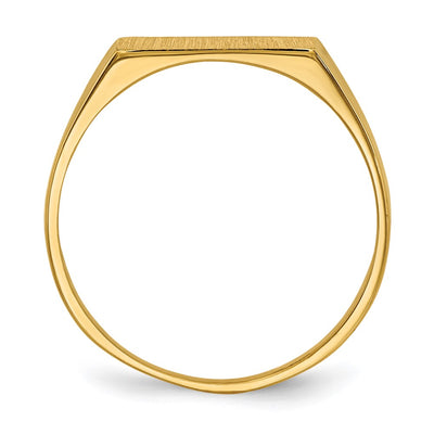 14K 12.0x5.5mm Closed Back Signet Ring