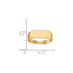 14K 12.5x6.5mm Closed Back Signet Ring view