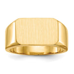 14K 15.0x10.0mm Closed Back Mens Signet Ring view