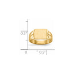 14K 9.0x7.5mm Closed Back Signet Ring view