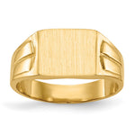 14K 9.0x7.5mm Closed Back Signet Ring view