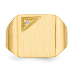 14K 13.0x14.0mm Closed Back Diamond Mens Signet Ring view