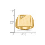 14K 13.0x14.0mm Closed Back Diamond Mens Signet Ring view