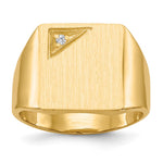 14K 13.0x14.0mm Closed Back Diamond Mens Signet Ring view