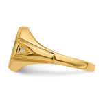 14K 11.5x12.5mm Open Back Diamond Mens Signet Ring view