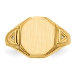 14K 11.5x12.5mm Open Back Diamond Mens Signet Ring view