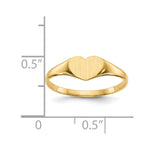 14K 7.5x6.0mm Closed Back Heart Signet Ring view