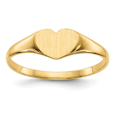 14K gold heart signet ring