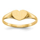 14K 7.5x6.0mm Closed Back Heart Signet Ring