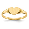 14k 7.5x6. Closed Back Heart Signet Ring