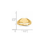14K 8.0x6.5mm Closed Back Heart Signet Ring view