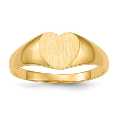 14K gold heart signet ring