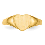 14K 8.5x7.5mm Closed Back Heart Signet Ring view