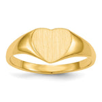 14K 8.5x7.5mm Closed Back Heart Signet Ring view