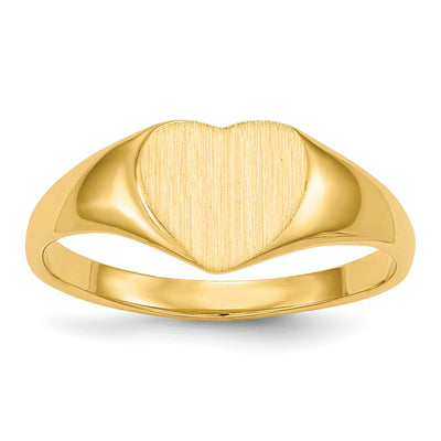 14K gold heart signet ring