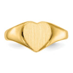 14K 9.0x9.0mm Closed Back Heart Signet Ring view