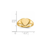 14K 9.0x9.0mm Closed Back Heart Signet Ring view