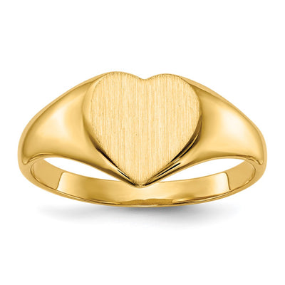 14K gold heart signet ring