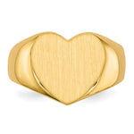 14K 12.5x11.5mm Closed Back Heart Signet Ring view
