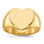 14K 12.5x11.5mm Closed Back Heart Signet Ring view