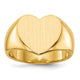 14K 12.5x11.5mm Closed Back Heart Signet Ring