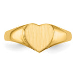 14K 8.5x7.5mm Open Back Heart Signet Ring view