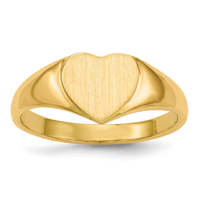 14K gold heart signet ring