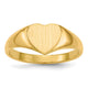 14K 8.5x7.5mm Open Back Heart Signet Ring