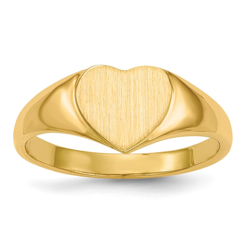 14K gold heart signet ring