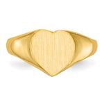 14K 9.0x9.0mm Open Back Heart Signet Ring view