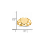 14K 9.0x9.0mm Open Back Heart Signet Ring view