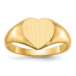 14K 9.0x9.0mm Open Back Heart Signet Ring view