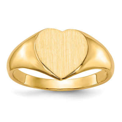 14K gold heart signet ring