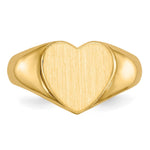 14K 9.5x9.5mm Open Back Heart Signet Ring view