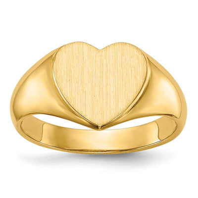 14K gold heart signet ring