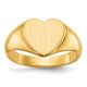 14K 9.5x9.5mm Open Back Heart Signet Ring
