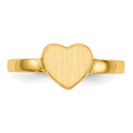 14K 7.5x6.5mm Open Back Heart Signet Ring view