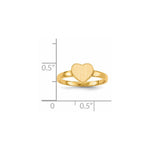 14K 7.5x6.5mm Open Back Heart Signet Ring view
