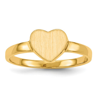 14K gold heart signet ring